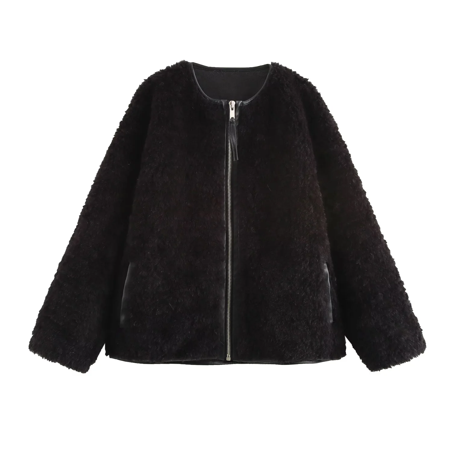 Faionable ronde Ne bont en leer geïntegreerd Jaet dames nieuwe collectie 2025 Sle streetwear polyestervezel 00%