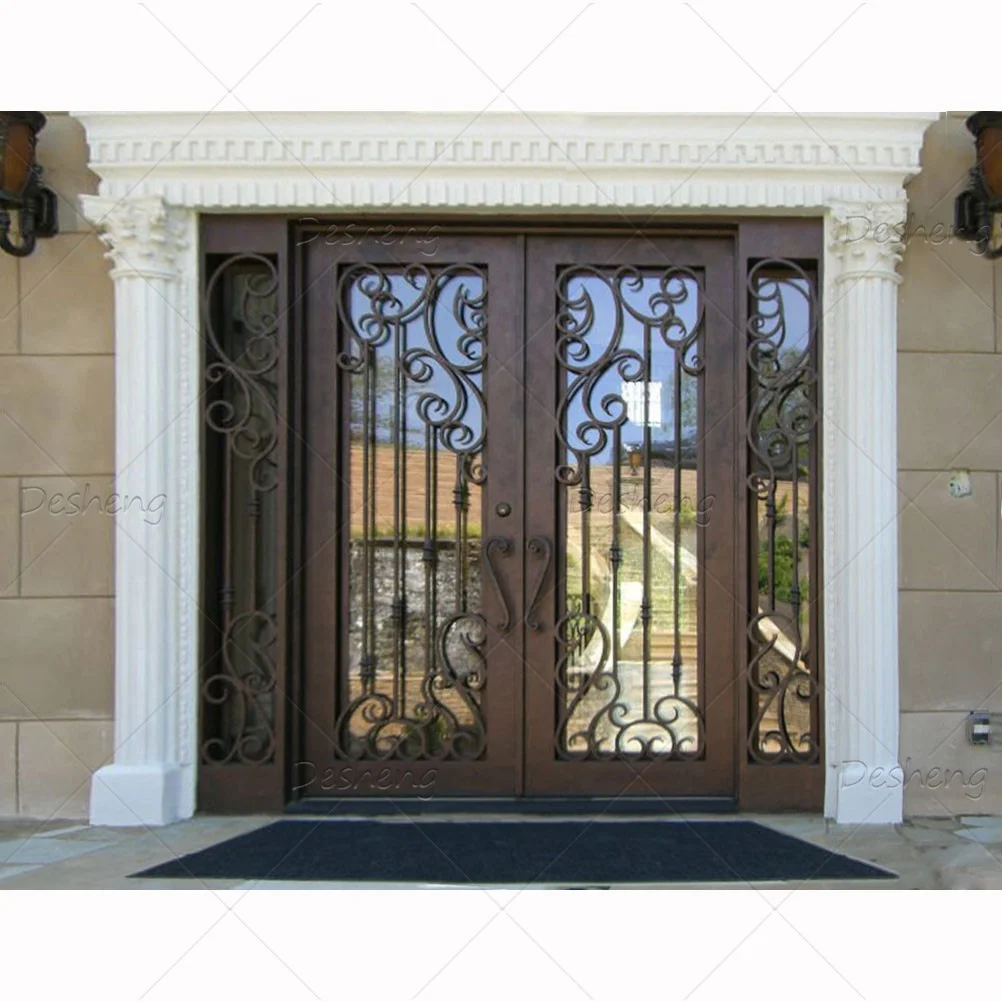 

American Style Hot Selling Villa Modern Elegant Design Door For Houses Wrought Iron Doors