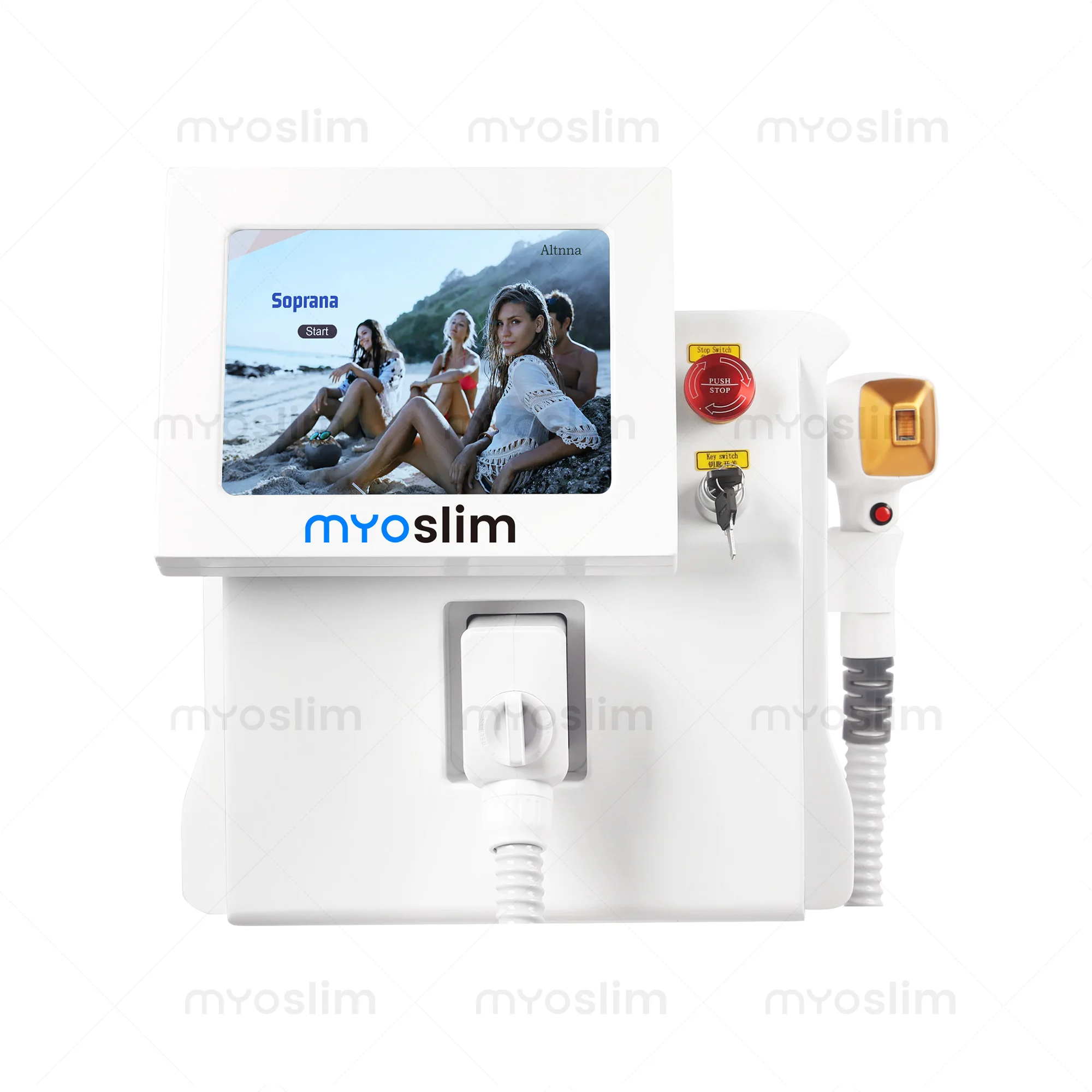 3000W 808nm Professional Diode Laser Hair Removal Machine, 3 Wavelengths (755/808/1064), Ice Platinum, Permanent Depilation for