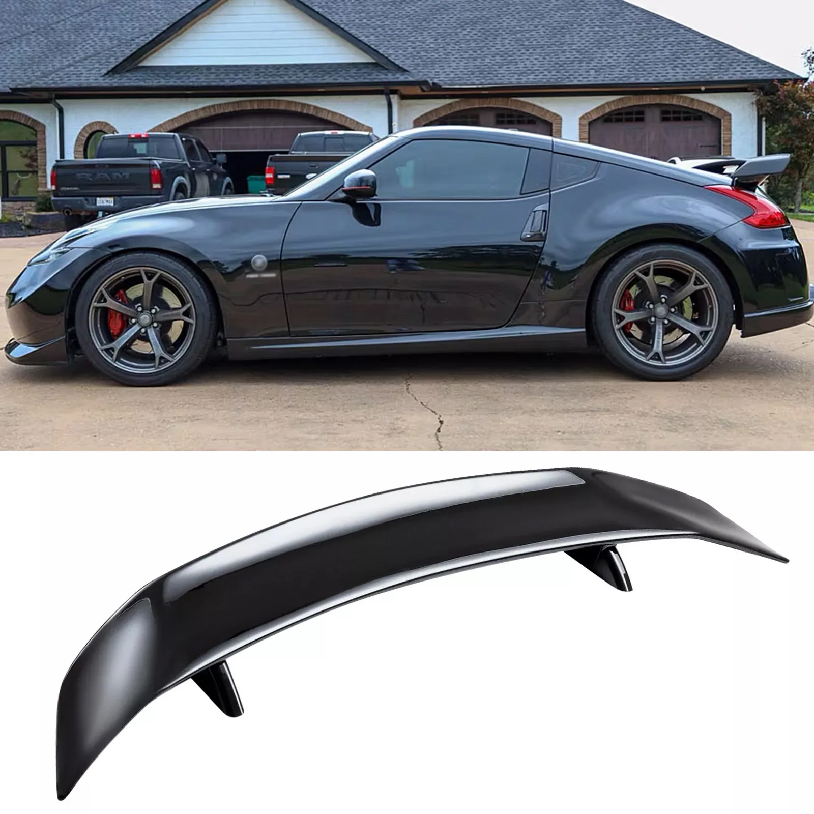 

Глянцевый черный спойлер на крышку багажника (46 дюймов) для Nissan 350Z 370Z GT-R