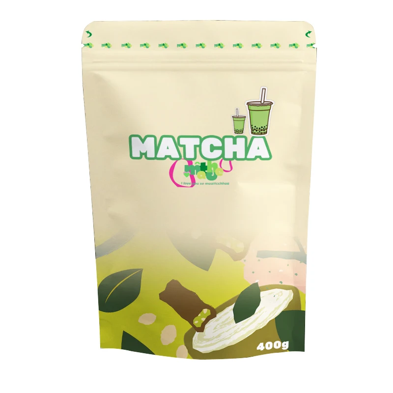 White Craft Paper Packaging Bags Standing Zip Lock Heat Seal Gift Food Tea Candy Nute Spice Bags