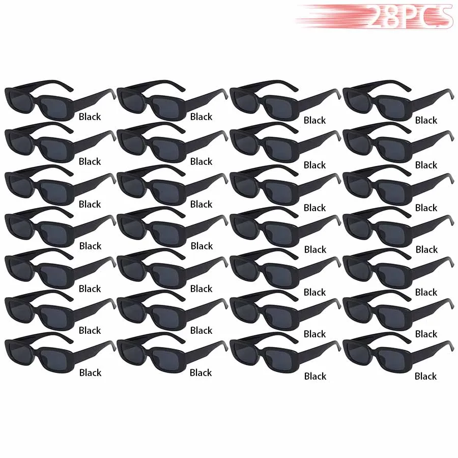 28PCS Kleine Rechteck Muster Sonnenbrille Für Frauen Vintage Marke Designer Quadrat Sonnenbrille Weiblichen Brillen Anti-glare UV400 – Detail 5