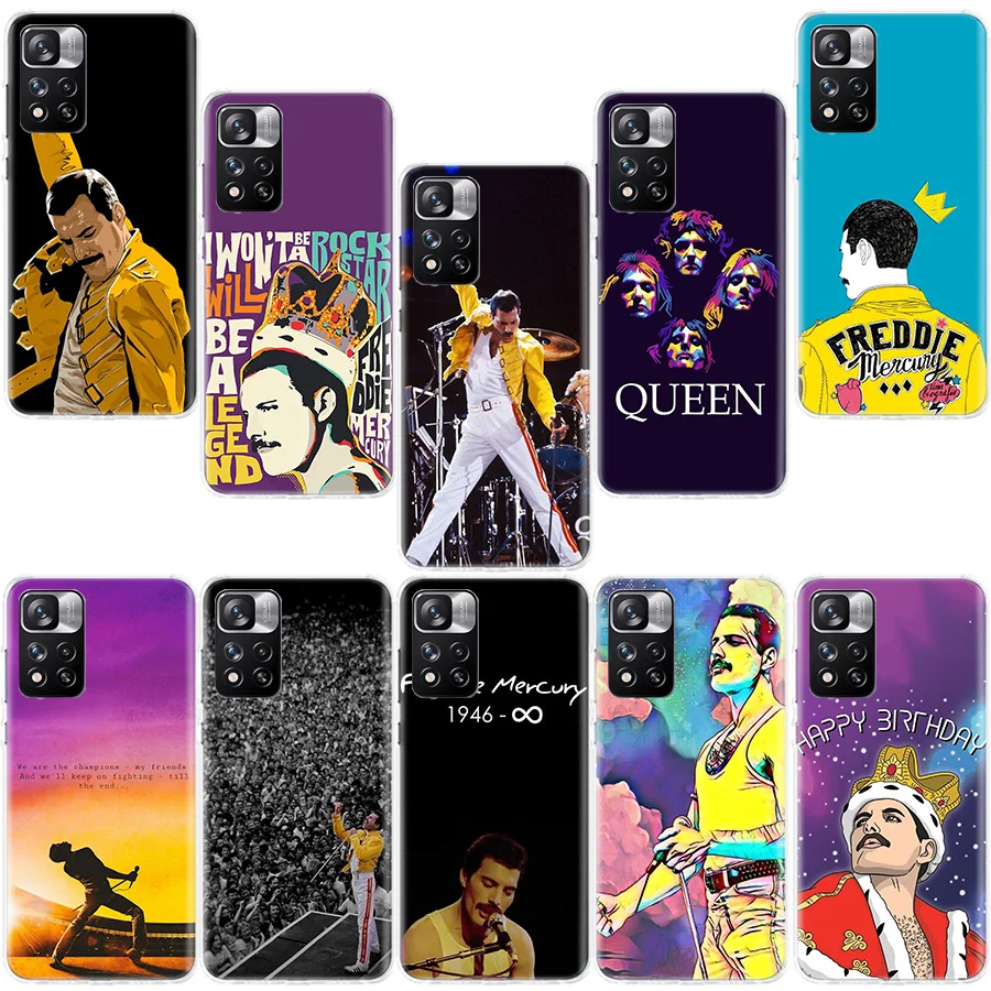 Rock Funky Freddie Mercury Queen Phone Case For Xiaomi Redmi Note 14 Pro 12 Plus 12S 10 11 Pro 4G 5G 9T 9S 8T 10S 11T 11S 11E 9