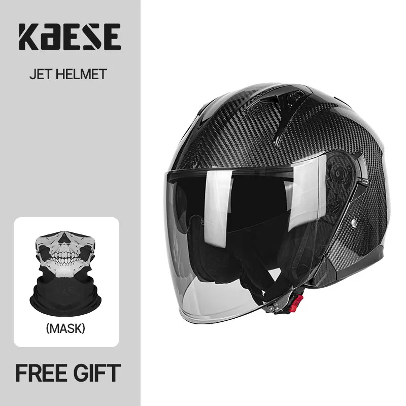 

Newest Arrival Authentic 3K Carbon Fiber 3/4 Helmet with Multi-Density Impact Liner and Advanced Thermoformed Shell Technology