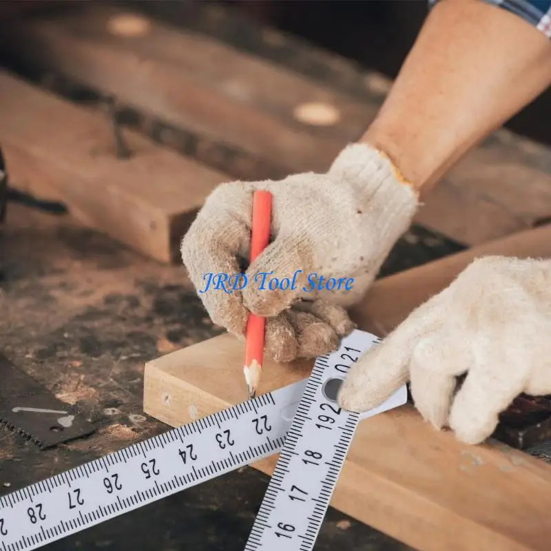 A2UD Metric Ruler Measuring Instrument 2m Folding Ruler Construction Ruler Heavy Duty Measurement Tool