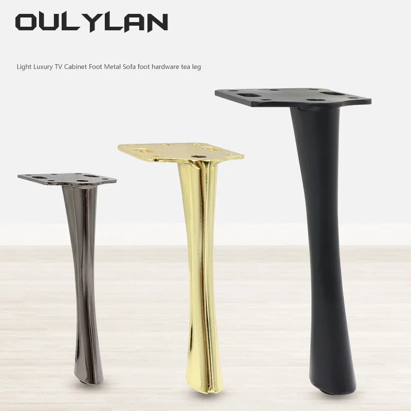 Patas de Metal para muebles, patas de armario de 15cm/17cm, color negro, dorado y plateado, para tocador, baño, soporte de TV, sofá, mesa de centro,