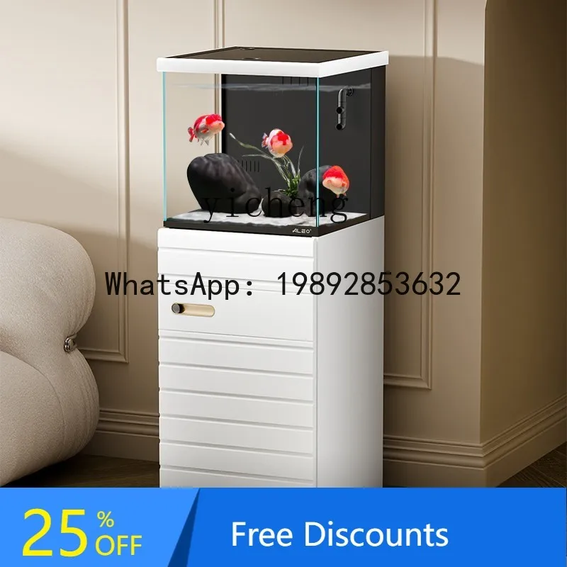 

F1 fish tank home living room small ultra-white glass landscaping bottom filter square tank ecological aquarium