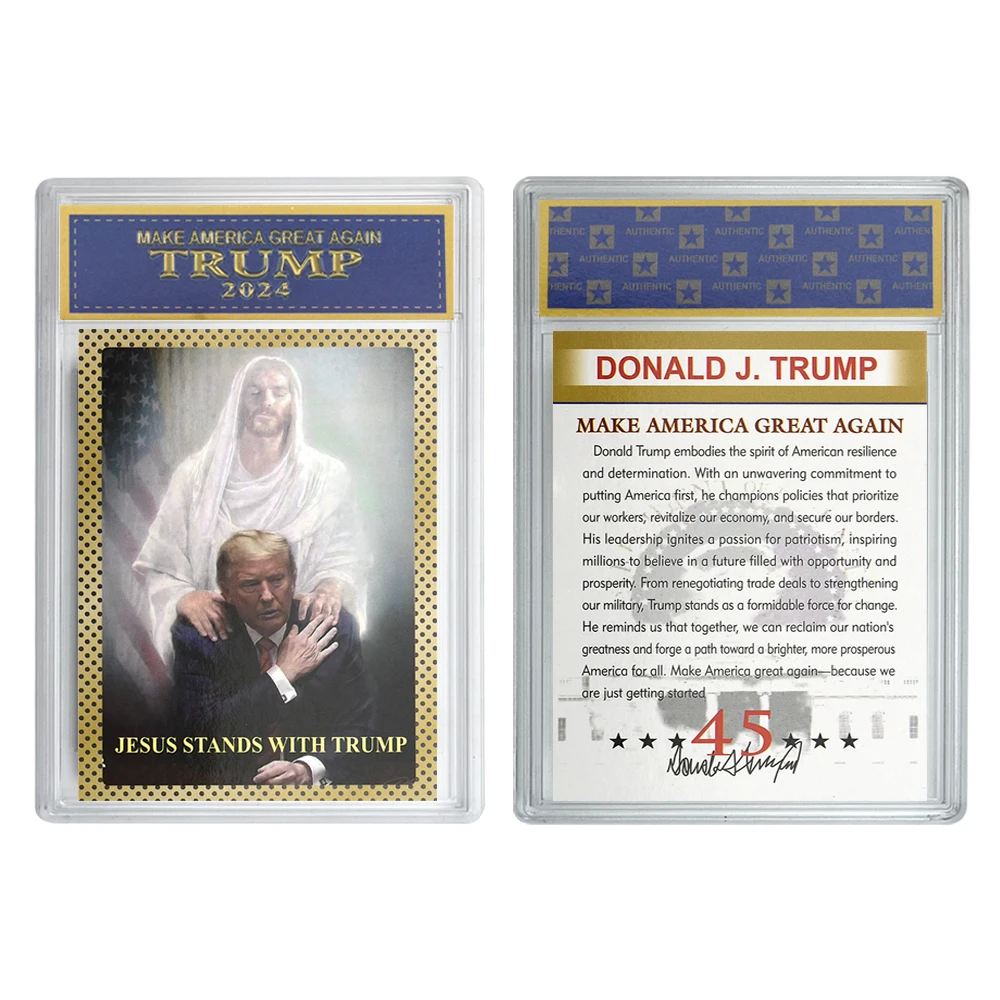 2024 Donald Trump Trading Card US President Jesus Stands with Trump Make America Great Again Rating Card Collection Gift