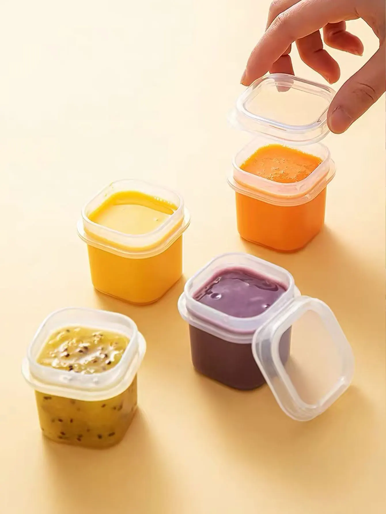 Red Bean Paste Frozen Storage Box, Food-Grade Food Supplement, Refrigerator-Freeze Silicone Mold, Steamable Storage Box with Lid, 6 Pieces