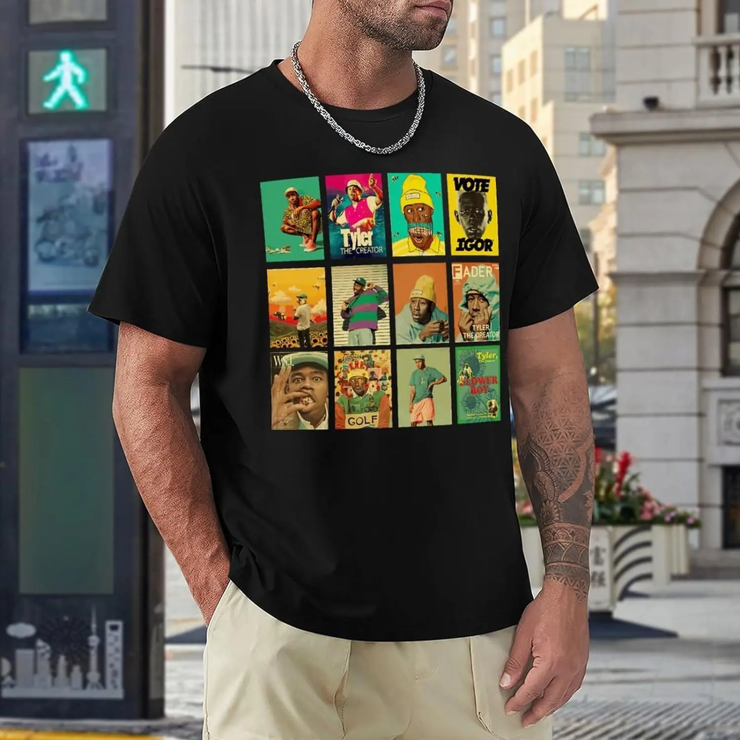 Men's T Shirt Crewneck Cotton Short Sleeve Classic Tee Shirt Tops