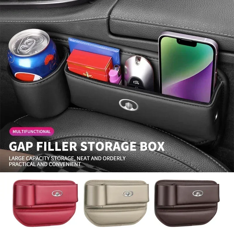 Car Seat Slit Box Organizer Leather Car Seat Crevice Gap Storage Bag For Great Wall Hover H5 H3 Safe M4 Wingle 5 Deer Voleex C30