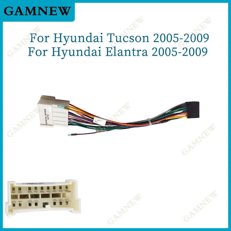 Car Audio CD/DVD Player 16PIN Android Power Cable Adapter For Hyundai Accent Tucson Mistra KIA K3 KX5 Radio Wiring Harness