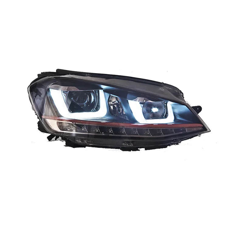 

LED Headlight DRL Lens Double Beam Bi-Xenon HID Headlights for VW Golf 7 MK7 2013 2014 2015 2016 2017