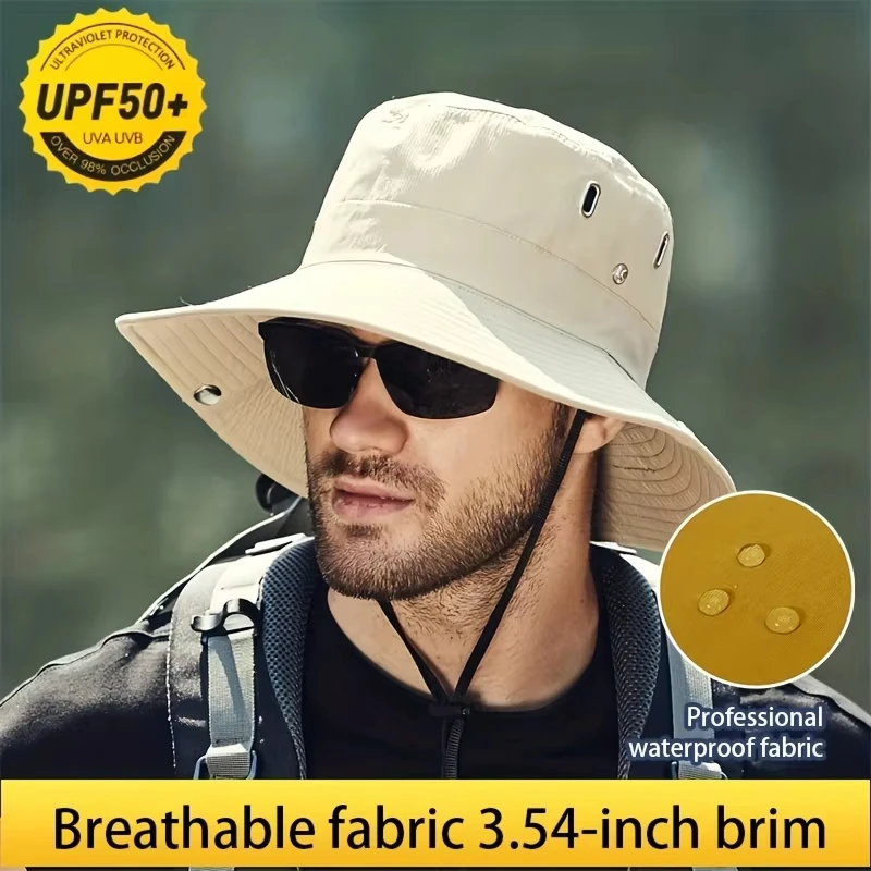 

Waterproof Fisherman Hat Outdoor Summer Sun Anti UV Protection Breathable Mesh Camping Hiking Mountaineering Caps Mens Women