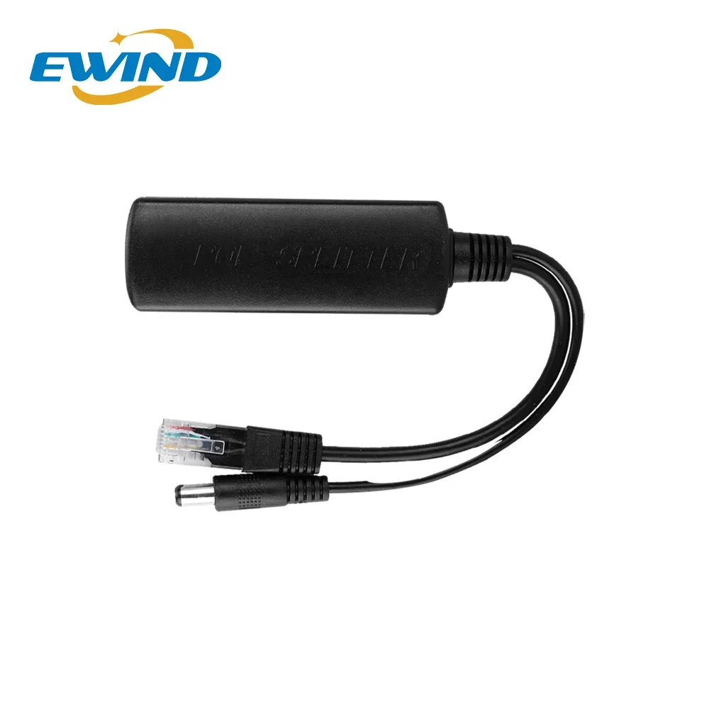 EWIND Gigabit POE Splitter 10/100/1000Mbps IEEE802.3af/at 44-57V To 12V Power Supply for IP Camera Wireless AP or Non-POE Device