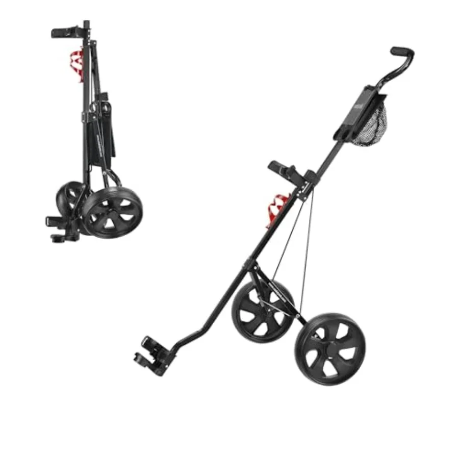 

5.8 Deluxe Golf Pull Cart - Lightweight Folding 2 Wheel Golf Cart with Compact Design Ergonomic Handle Maintenance-Fr