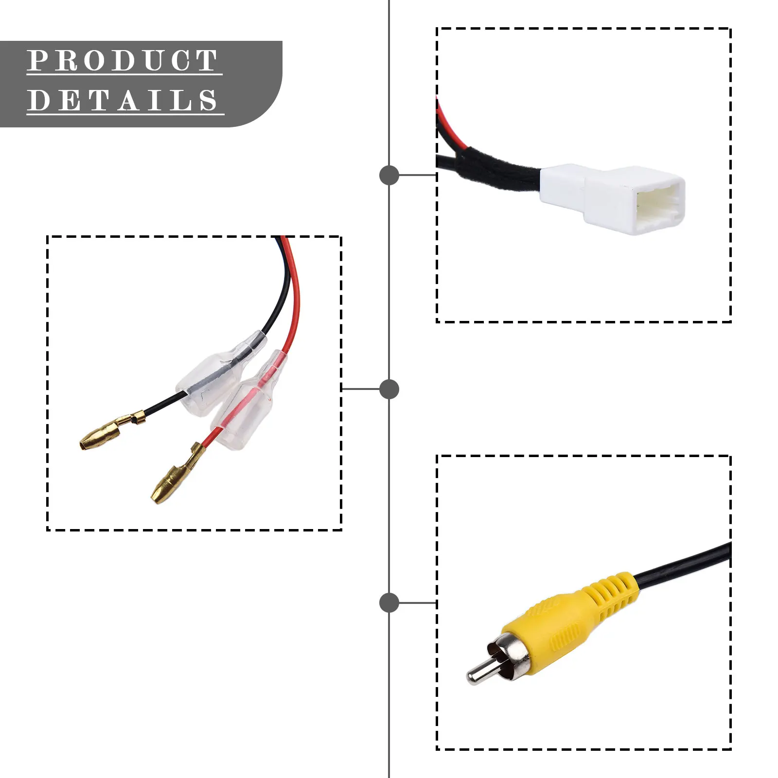 Parts Camera Cable Adapter Black 1pc Wiring 22.5cm Accessories Fittings For Toyota Plastic + Metal Replacement