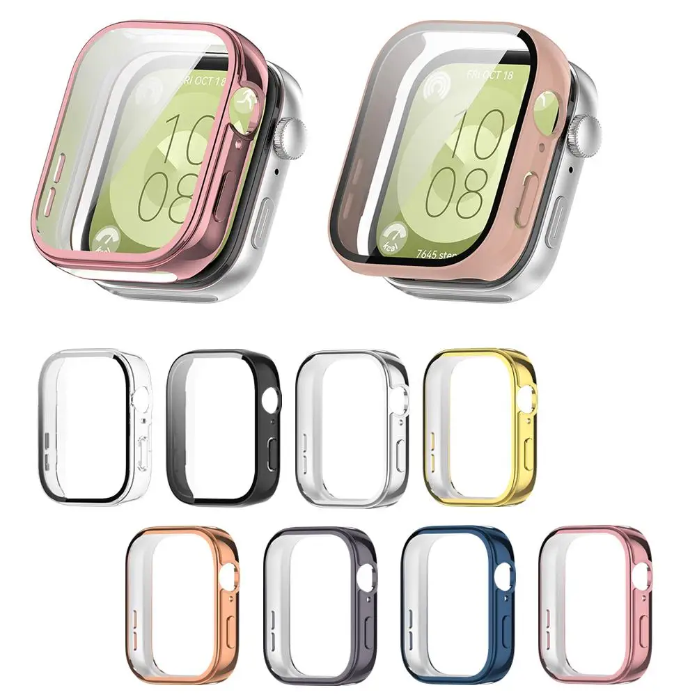 Plating Case For Huawei Watch Fit 3 Samrt Watch Strap Full Bumper TPU Protective Cover Fit3 Accessories Screen Protector 8C R5L9