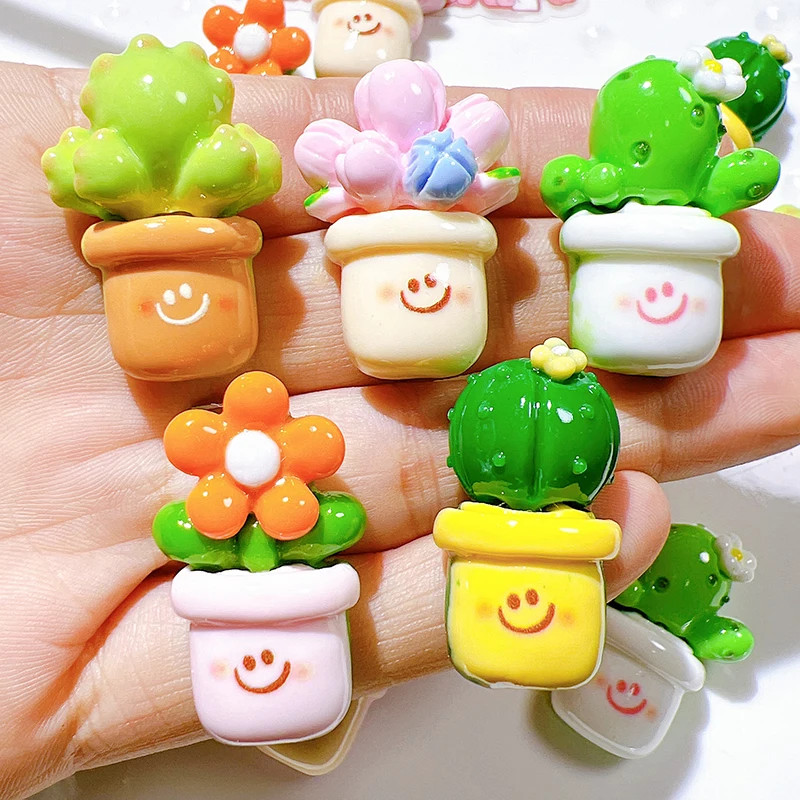 Cartoon Resin Fridge Magnets Flowers Cactus Potted Plant Strong Magnetic 3D Sticker for Refrigerator Photo Memo DIY Home Decor