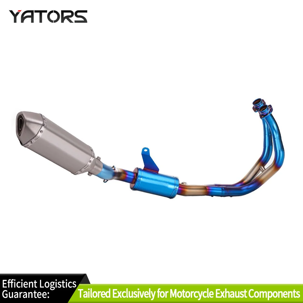 Exhaust Systems Fits YZF R7 2021-2023 Yamaha Whole System Exhaust Header Pipe Muffler Tips Blue Exhausts Pipes