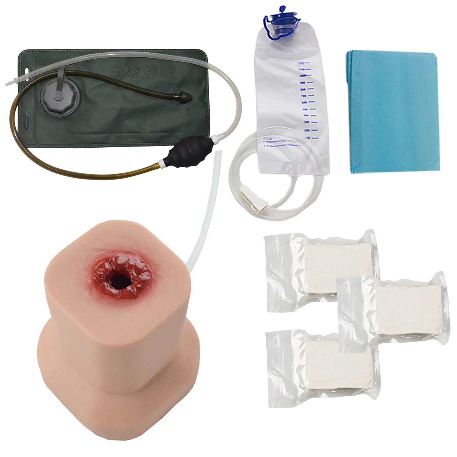 

Gunshot Wound (GSW) Pack Task Trainer for TCCC/EMT Course Wound Dressing Wound Tamponing Stop Bleeding Emergency Training