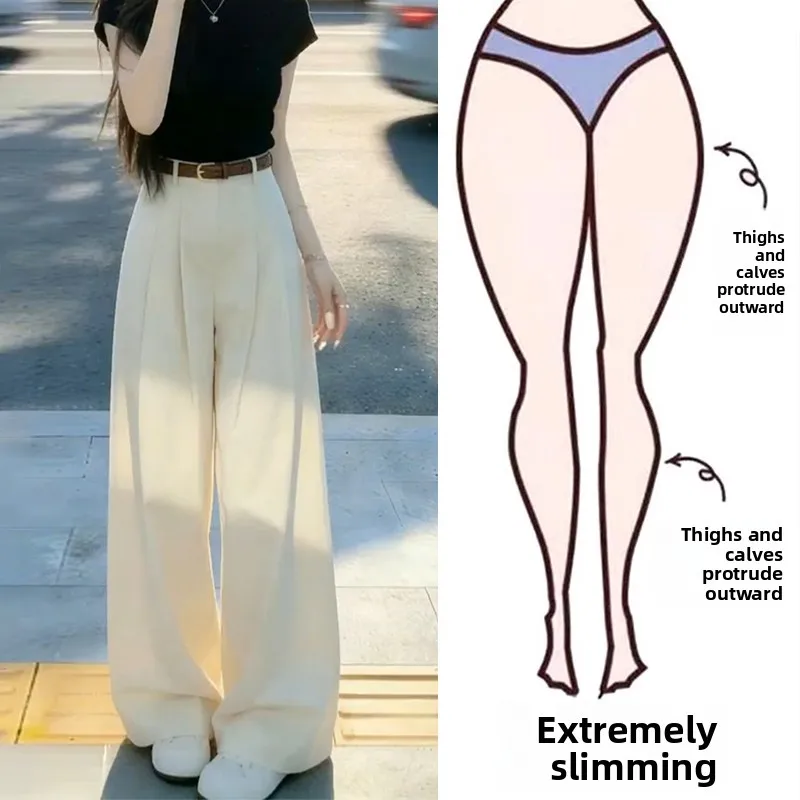 

High Waist Wide Leg Casual Pants Women's plus Size Summer New Style Versatile Casual Trousers for Plump Sister