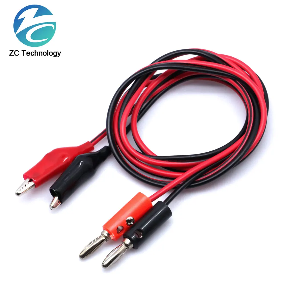 1/5/10PCS 1M Wire 5A AV Plug Crocodile Clamps Alligator Clip Cable Lead Connector Dual Tester Probe for Multimeter Measure Tool