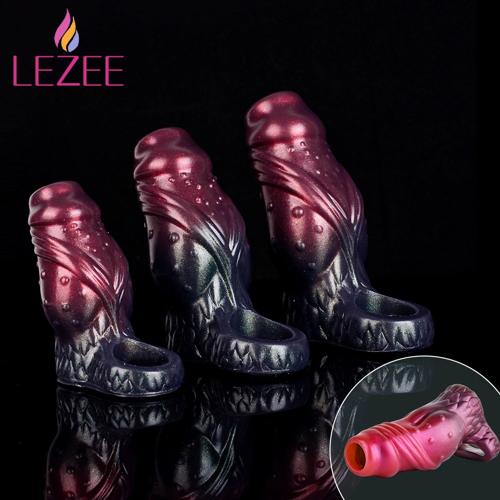 

LEZEE Super Thin Animal Penis Sleeve Soft Silicone Dick Enlargement Extender Delay Ejaculation G-spot Stimulator Sex Toy For Men