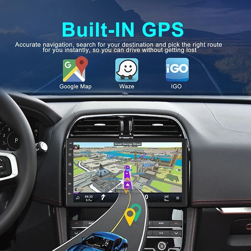 4 core 2G+32G Android 15 6.86Inch Universal Car Stereo Radio Support Wireless Carplay Android Auto GPS Navigation Bluetooth WIFI FM SWC Mirror Link Split Screen+AHD Backup Camera/Microphone