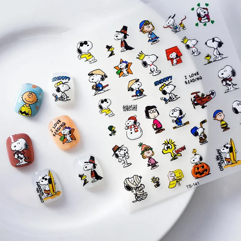 Snoopy Cartoon Nail Stickers Animation Nail Art Decoration Cute Waterproof Stickers Nail Art Decals