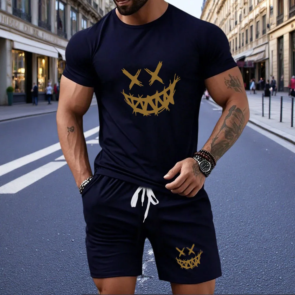 

Outdoor jogging 2026 multifunctional shorts short sleeved T-shirt and sports shorts summer men's sports and leisure quality set