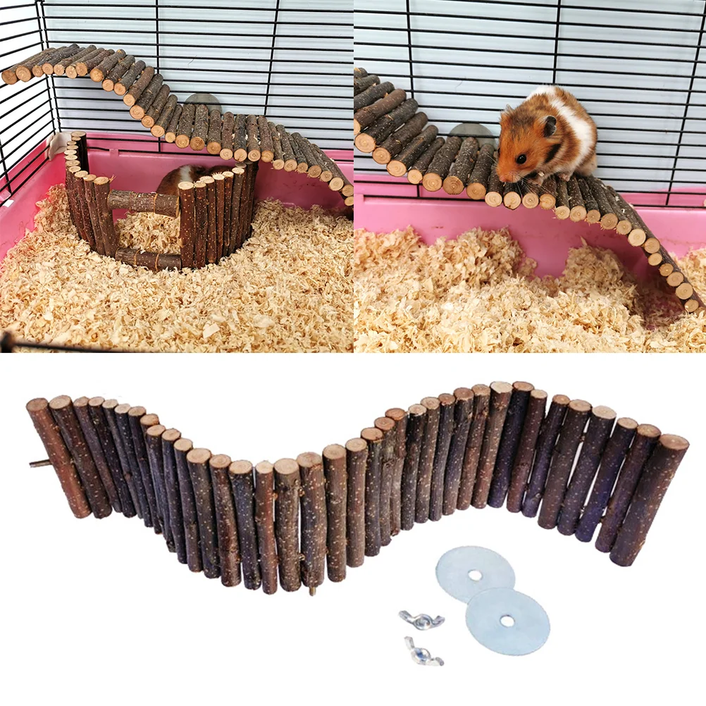 

40 X8cm Chewing Toy Hanging Bridge Small Pet Supplies Climbing Ladder Hamster Wooden Rabbit