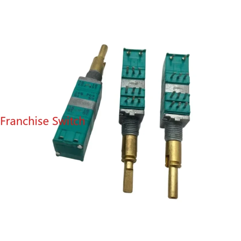 

5PCS RK09 precision potentiometer with press switch front shaft B20K rear B20K*2 center positioning 27