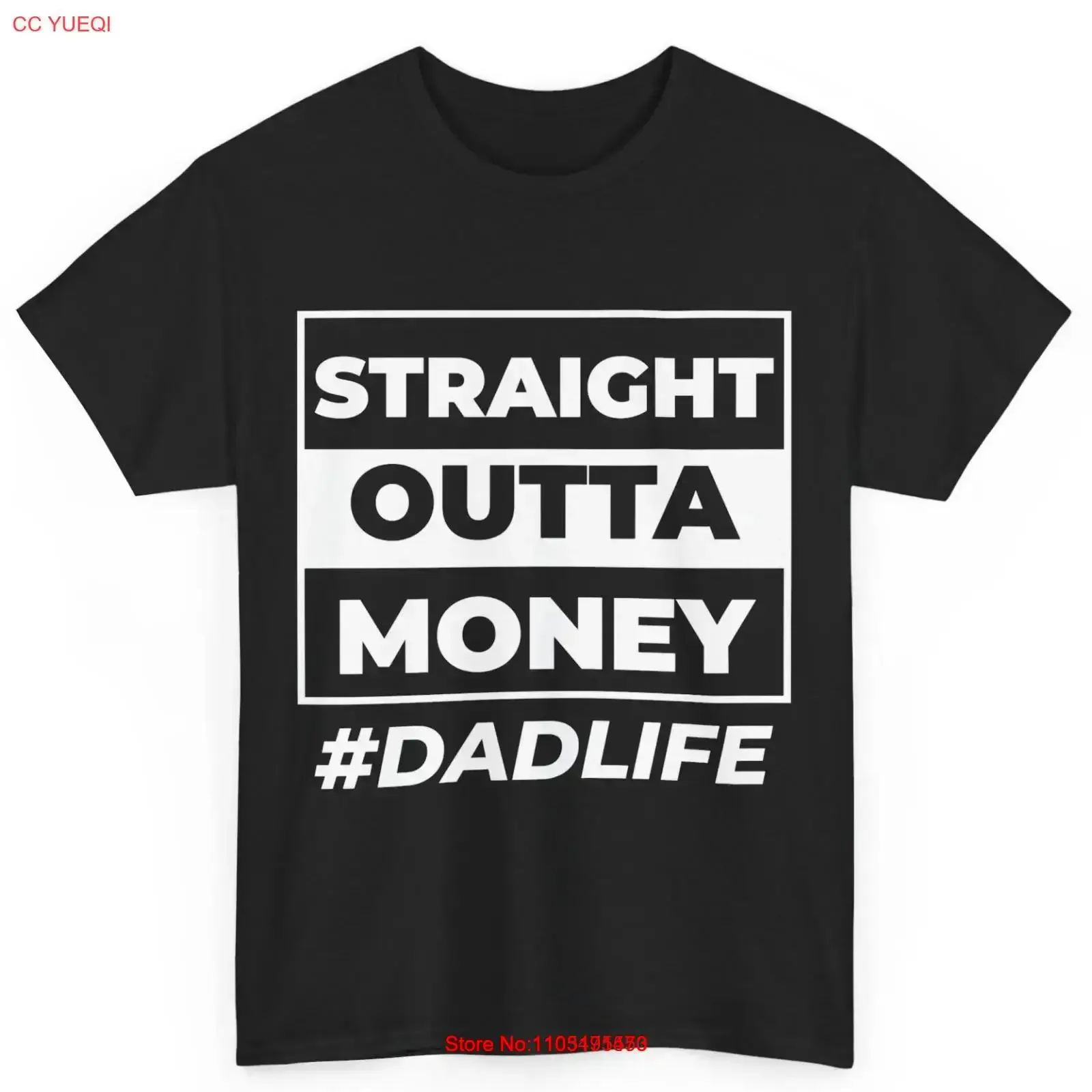Straight Outta Money Funny Father's Day for Dad Cotton T Shirt vintage Washed Unisex streetwear fashion Stretched