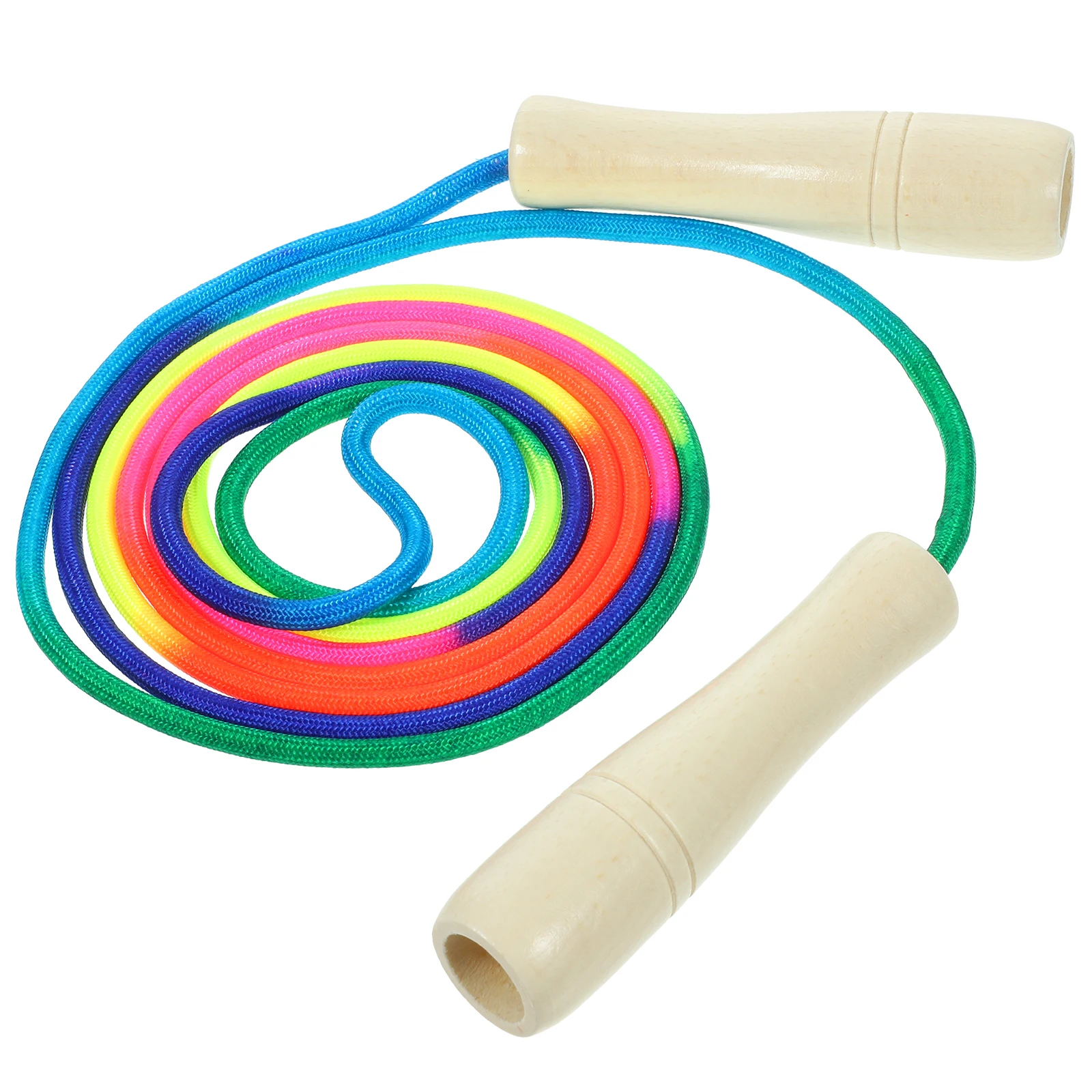 

Wooden Colorful 2 8m Adjustable Jump Rope Wear Resistant Sports Fitness Skipping Rope for Workout Kids Student PE Equipment