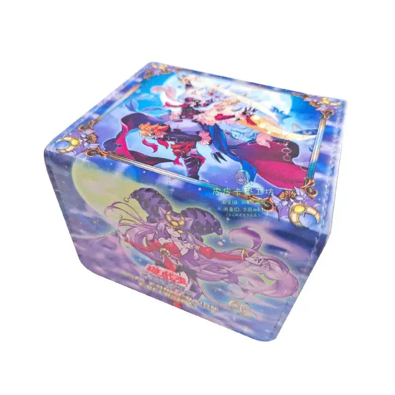 Yu-Gi-Oh! Lunalight Leo Dancer DIY Caixa de Cartões de Couro de Grande Capacidade, Caixa de Armazenamento de Cartões de Coleção de Anime e Jogos Reforçada 10.2x9.5x8.2