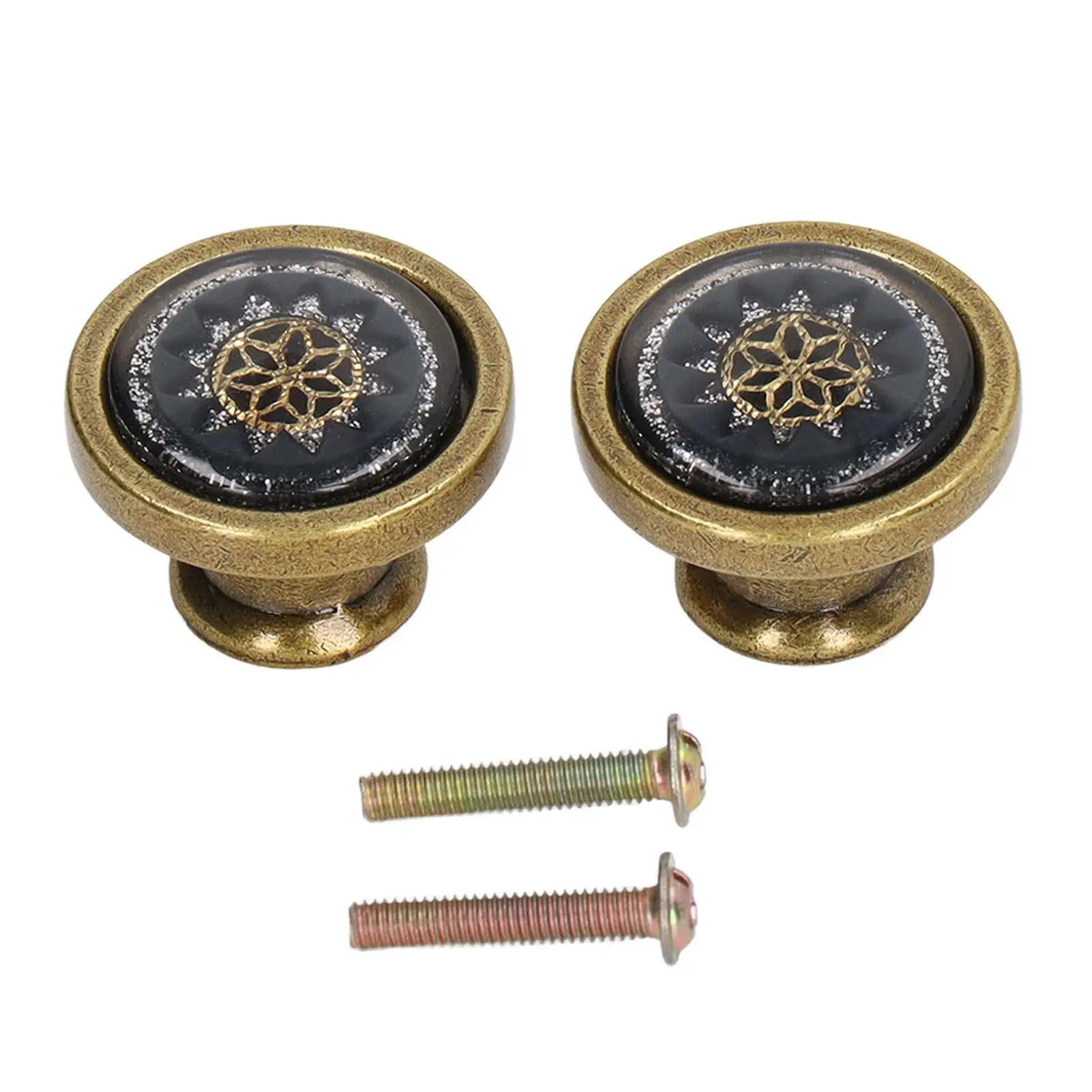 

Antique Zinc Alloy Round Cabinet Door Handle Knob Set of Two Vintage Style Furniture Hardware