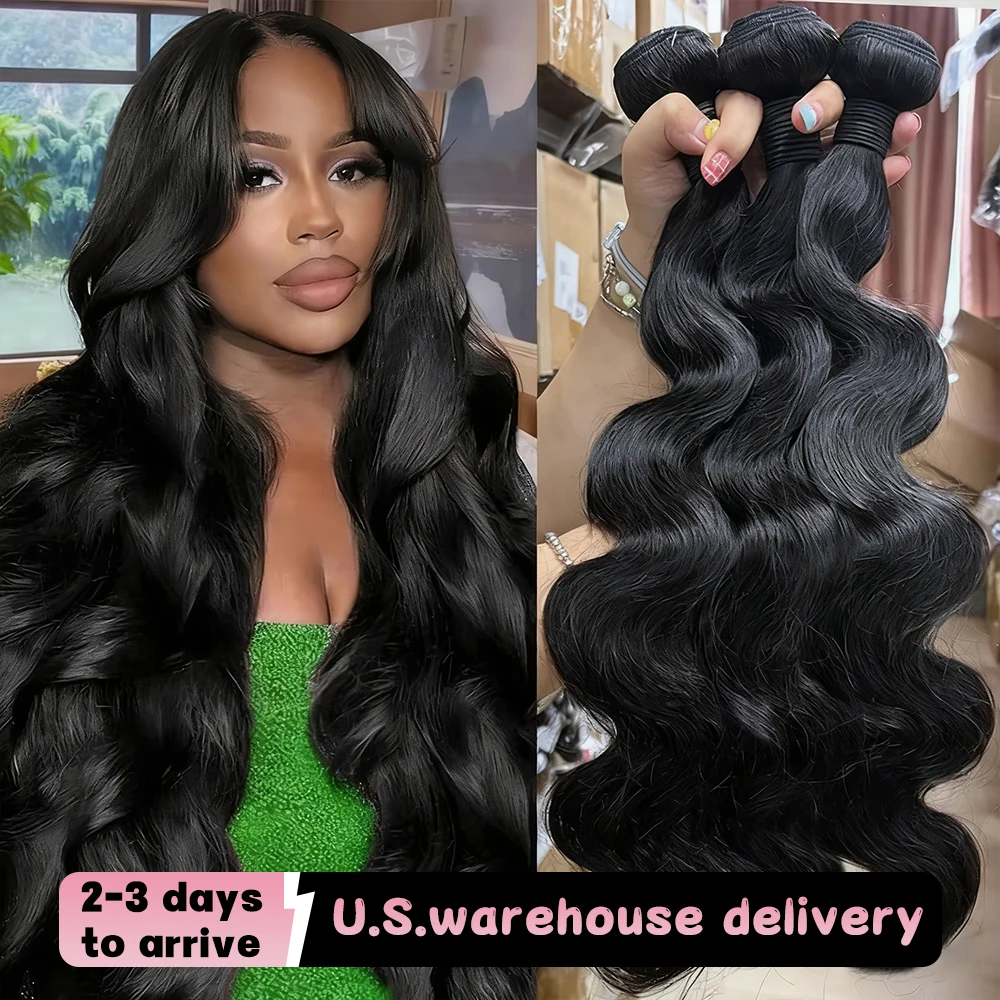 16A الجسم موجة حزم نسج الشعر 1/3/4/5 حزم الشعر البشري 100% غير المجهزة الطبيعي الأسود 40 48 بوصة وصلات شعر برازيلي