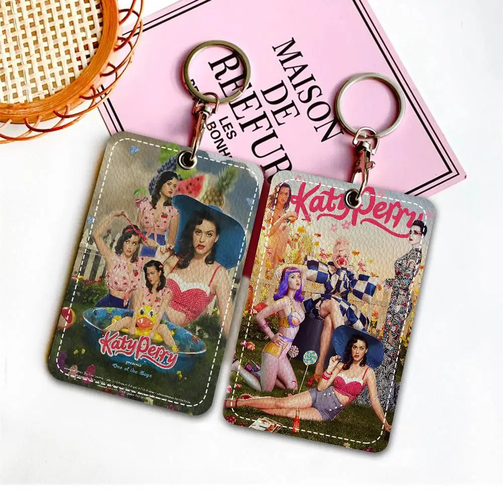 Classic Pop Singer K-Katy P-Perry Cute Cartoon Inteated Elevator Card Acc Control Card Keychain Protective Cover Gift Keychain