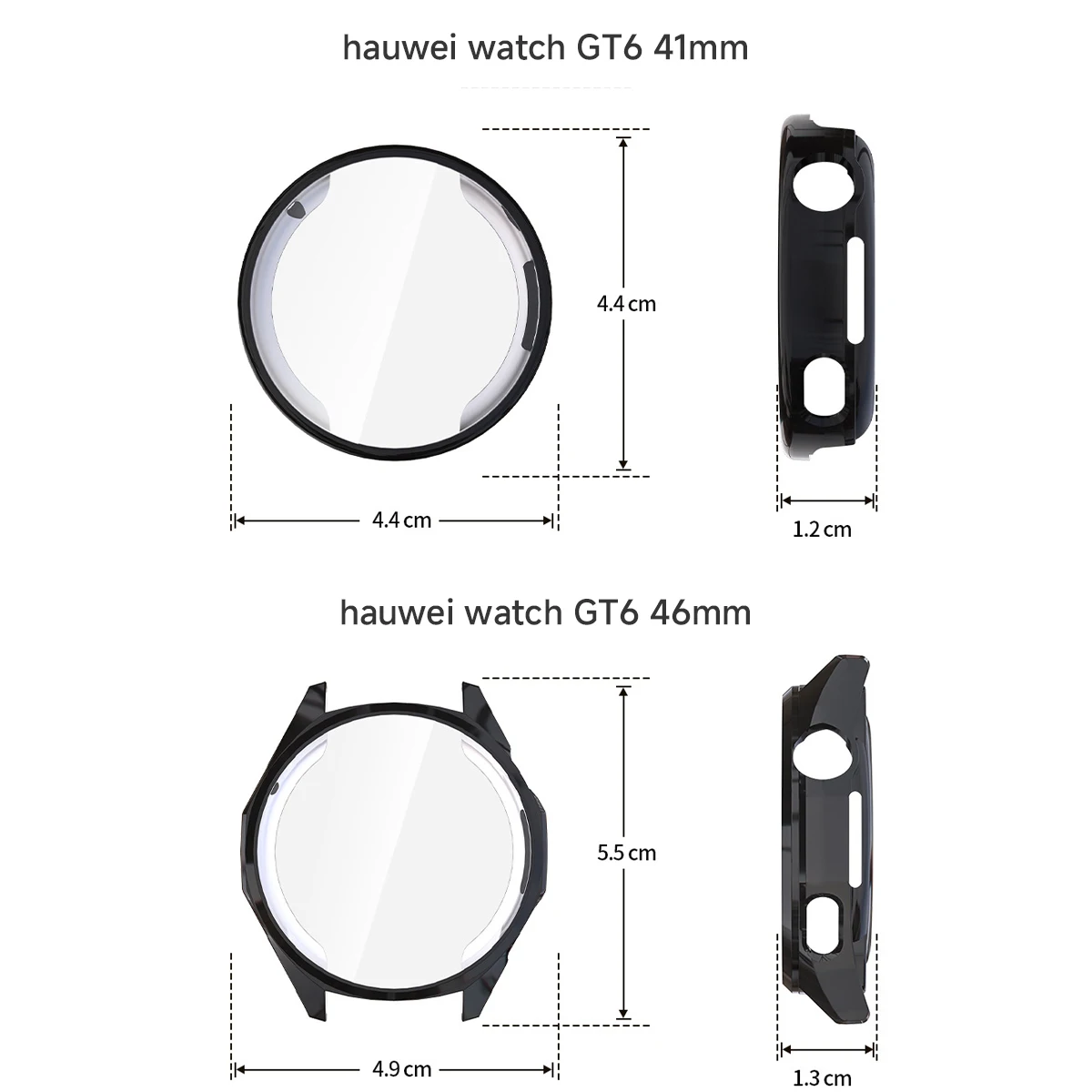 화웨이 워치 GT 6 41mm 46mm용 TPU 케이스, 스크린 보호 케이스, 소프트 TPU 전면 보호 범퍼 커버, 워치 GT6 액세서리