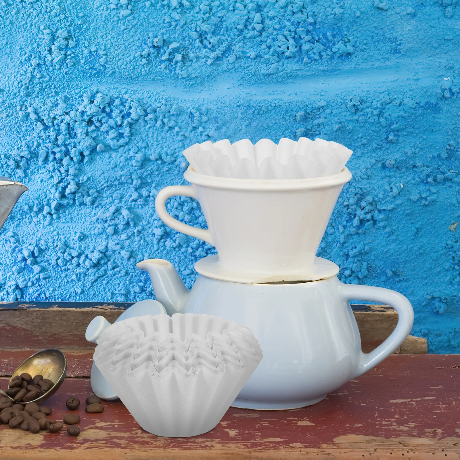 

50 pcs Filter Paper Cups Large Coffee Filters For Espresso Filtering Paper Cup Practical Coffee Supplies Kitchen Bar Use