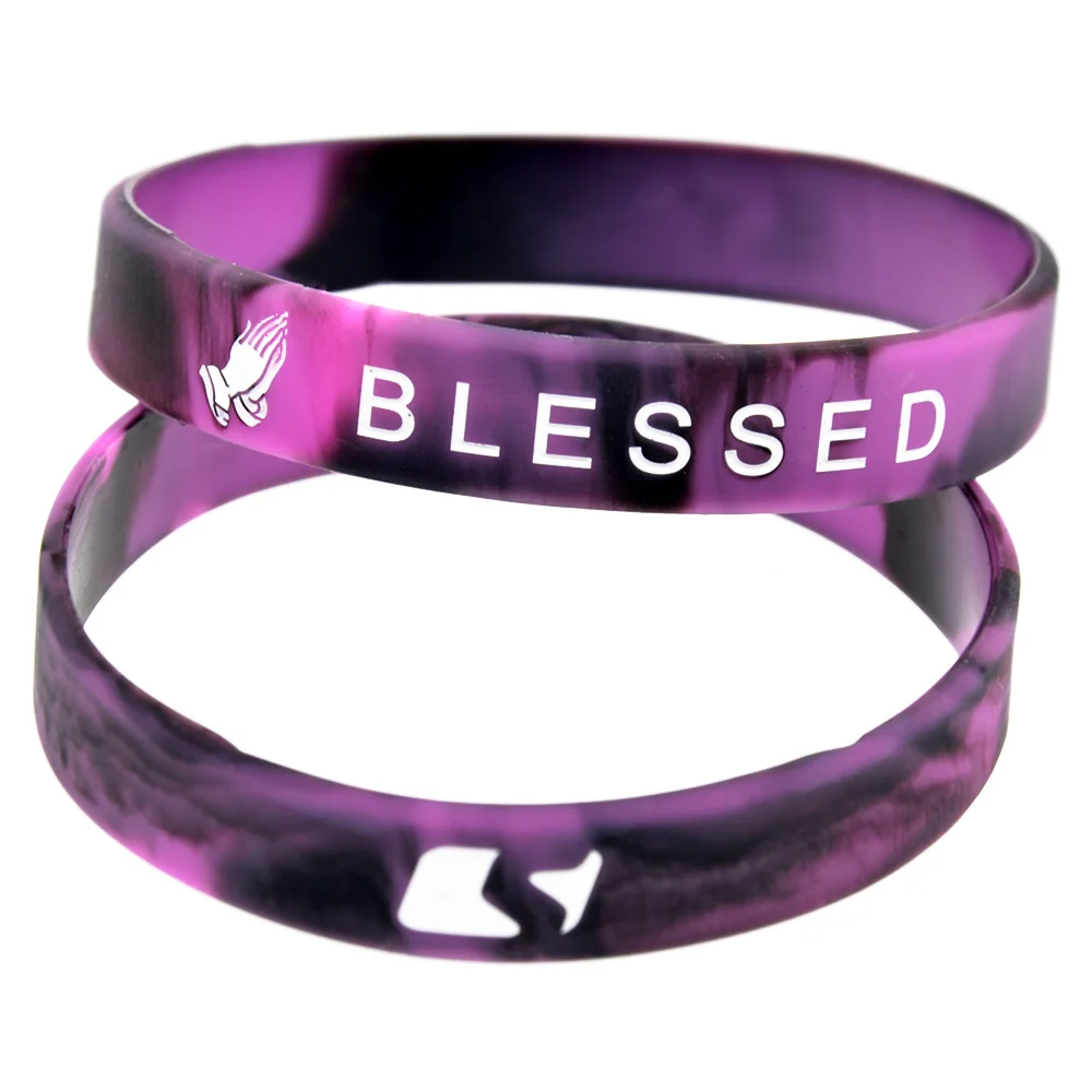1 PC Gesegnetes Silikon-Armband Glaube Hoffnung Liebe Handgelenksband Freundschaftsgeschenk Armreif Gebetsschrift-Schmuck – Detail 4