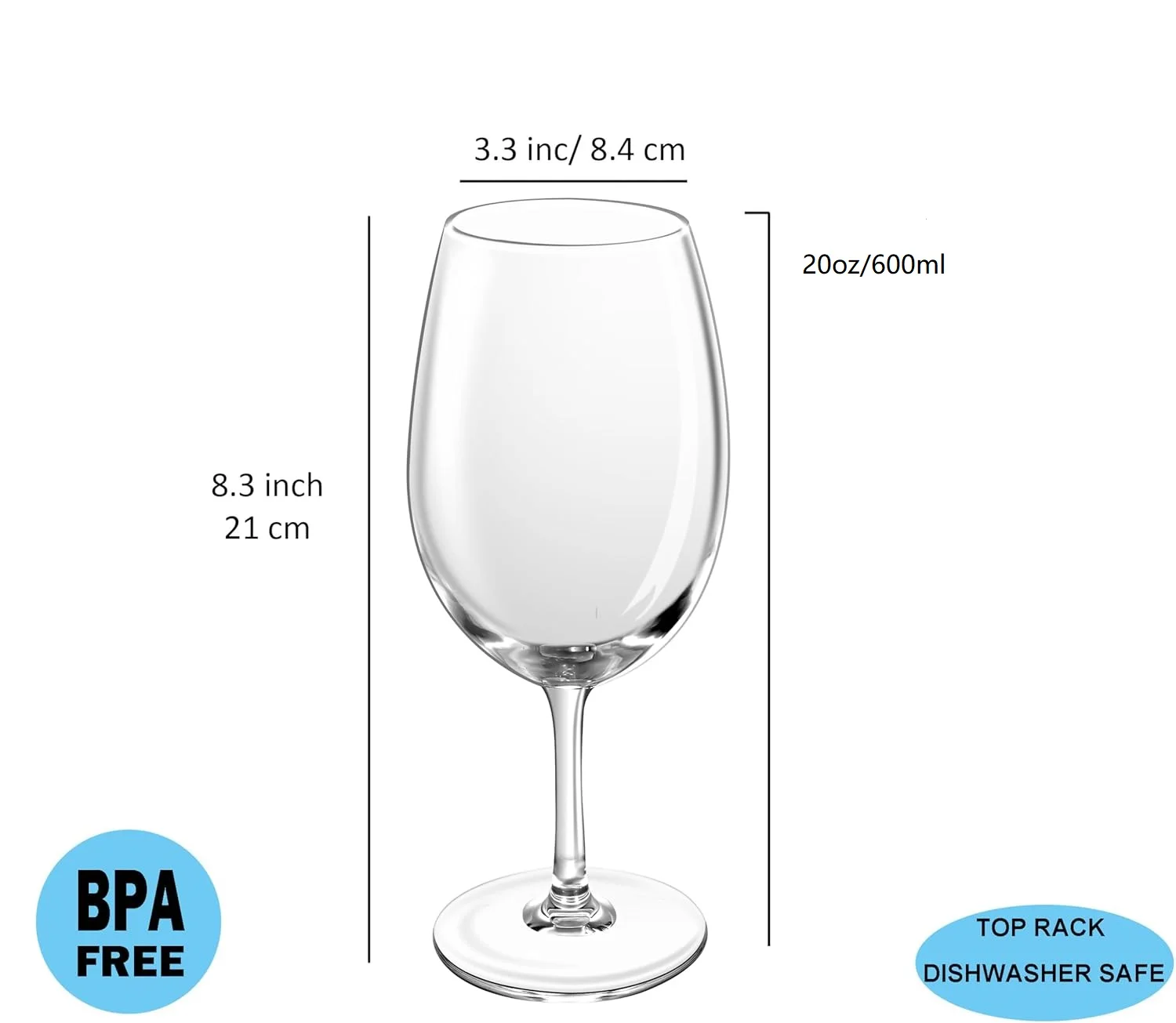 Unbreakable Wine Glasses 20oz  Shatterproof Reusable Drink Glassware For Indoor Outdoor Drinkware Travel Pool Camping Picnic
