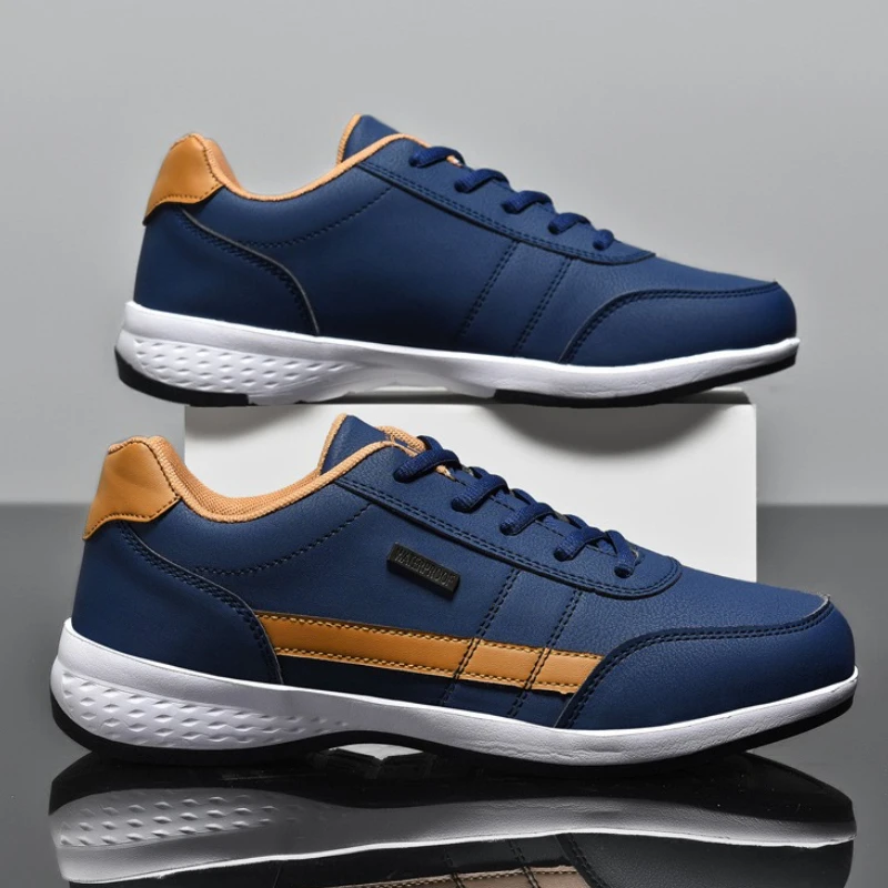 

New Men's Shoes Fashion Leather Sport Shoes Men Casual Sneakers Comfortable Non-Slip Walking Shoes Running Shoe Tenis Masculino