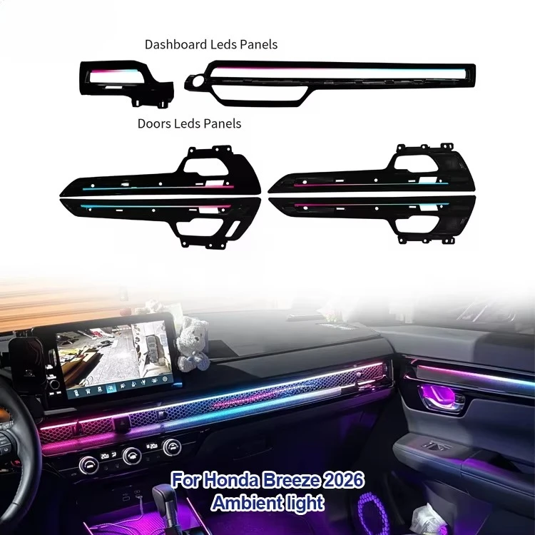For Honda Breeze 2026 Glefon Wholesale 64 Colors App Control 12V Car Interior Ambient Light Kit Plug and Play Atmosphere Lamp