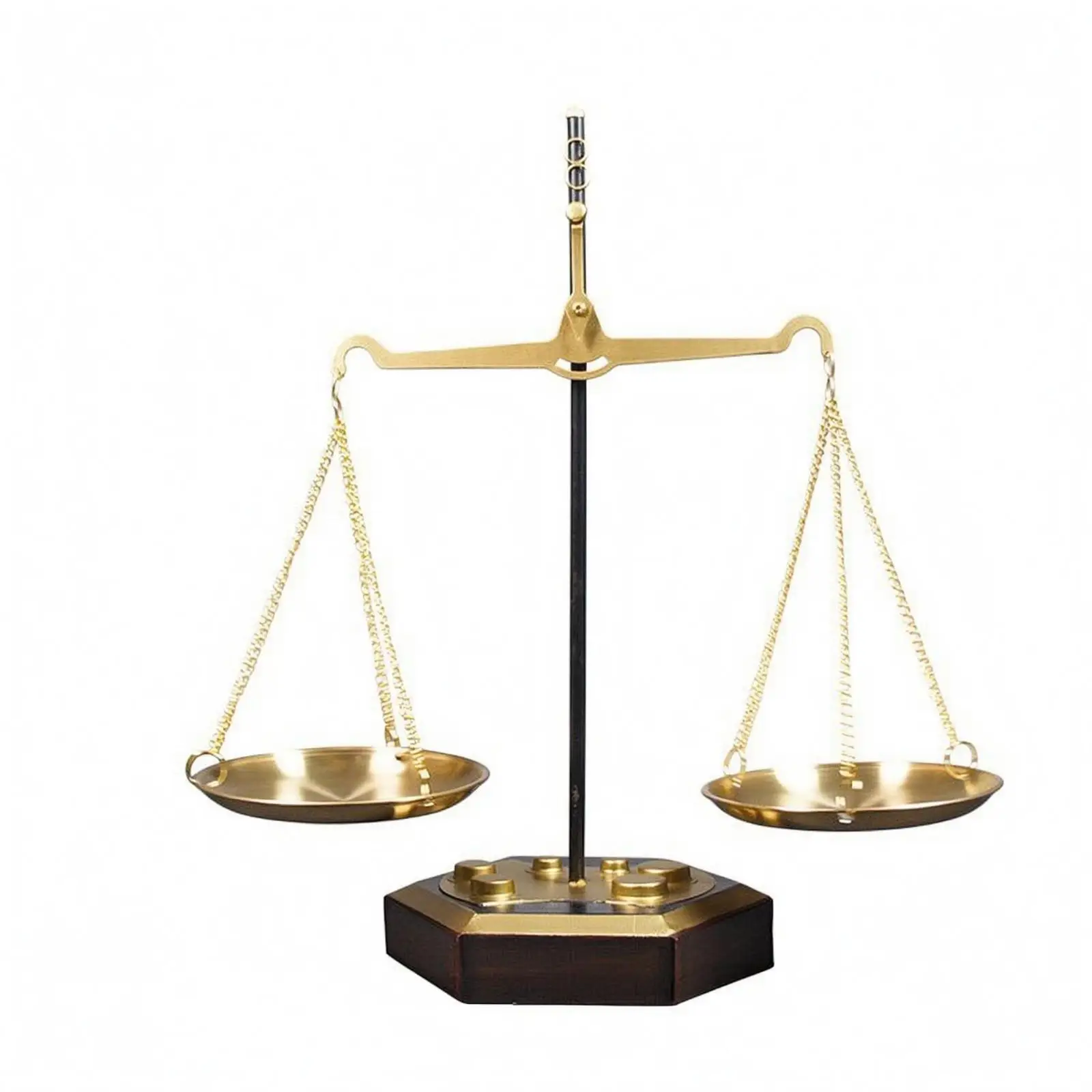 Iron Scale Ornament Black Base Decorative Balance Scale Shallow Metal Pans