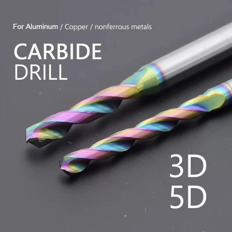 

Solid Carbide Drill 3D 5D DLC Coating Long Length Tungsten Steel CNC Hole Processing 1-12mm for Aluminum Wood Diameter 1~ 12MM