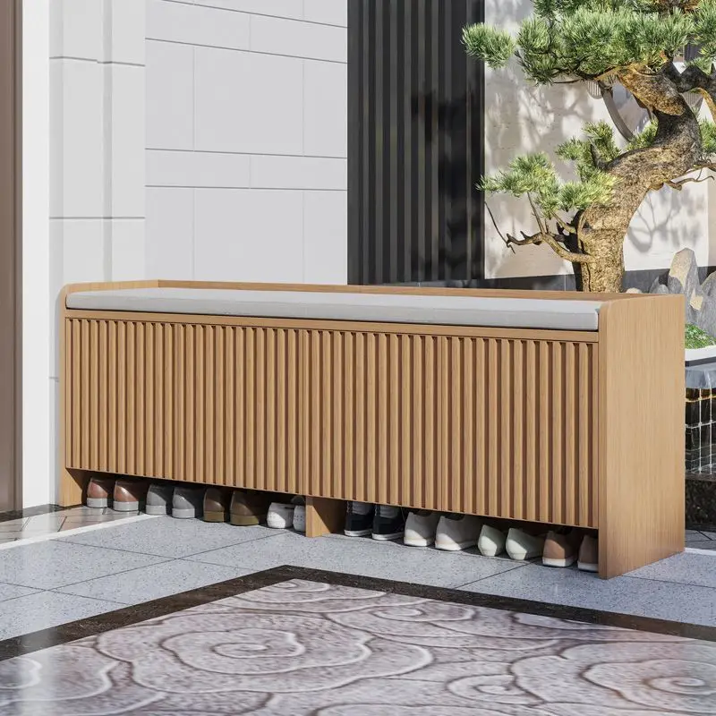 All-aluminum alloy shoe cabinet, multi-functional large-capacity shoe changing stool at the entrance of the courtyard