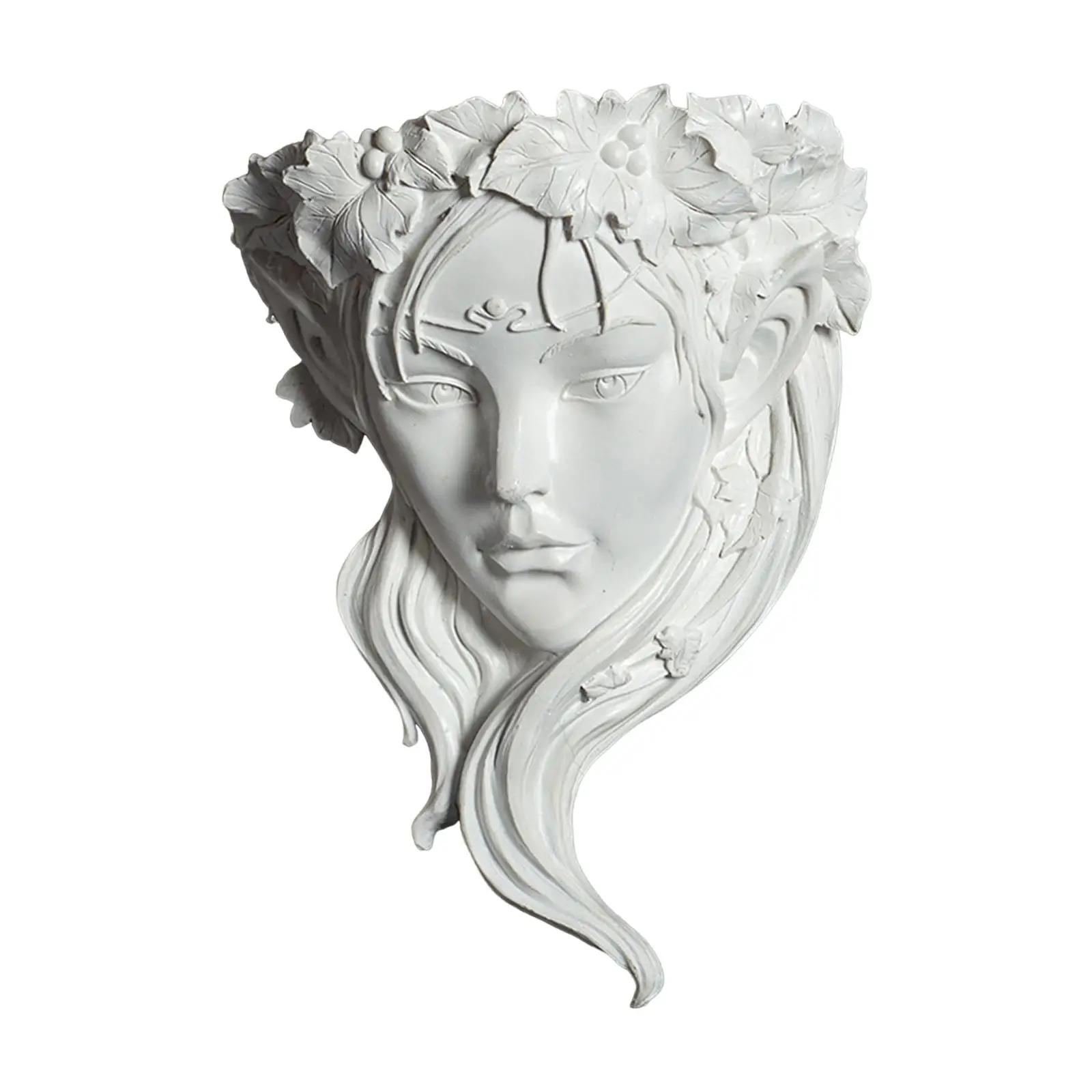 Wall Planter Resin Crafts Decorative Cute Wall Art Decoration Head Flower Pot Goddess Statue for Home Hanging Living Room