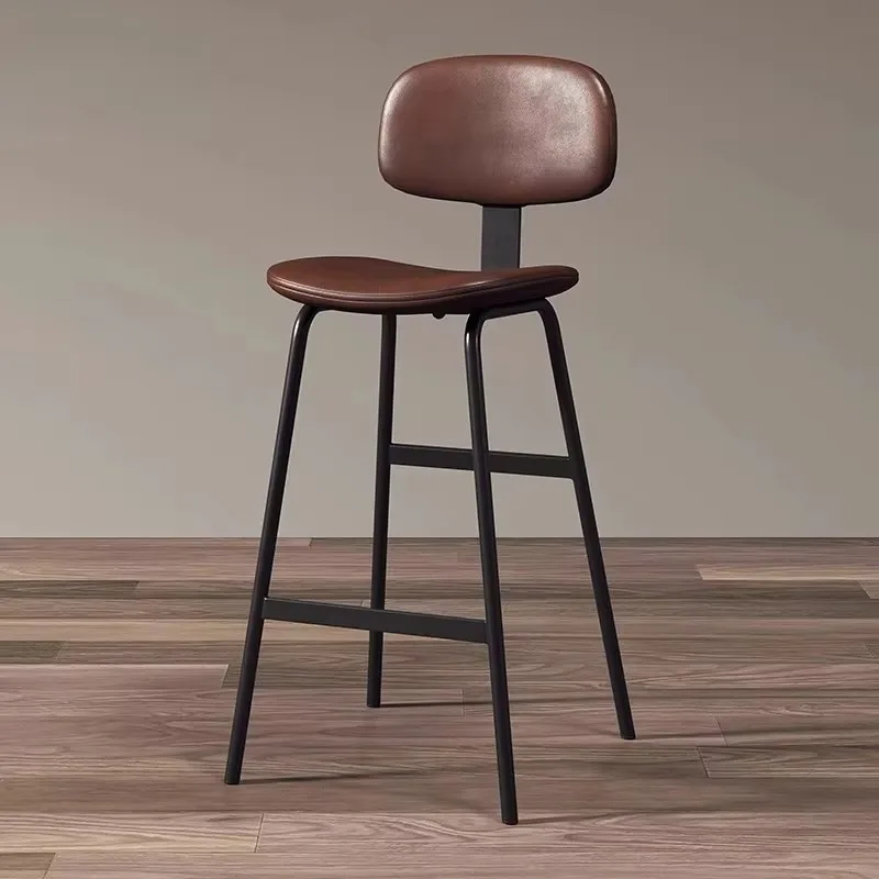 

Industrial Style Cushions Bar Stools Brown Metal Minimalist Home Kitchen Bar Stools High Modern Sillas De Comedor Furniture